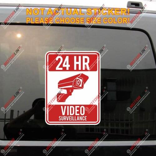 CCTV Security Camera Sign 24HR Surveillance Decal Sticker reflective glossy style c pick size