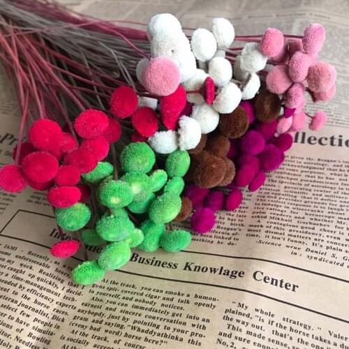 60PCS/1-1.5CM Head Real Natural Dried Plant Flowers,Dry Mini Colorful Button Flower Branch For Home Decor,Wedding Decoration