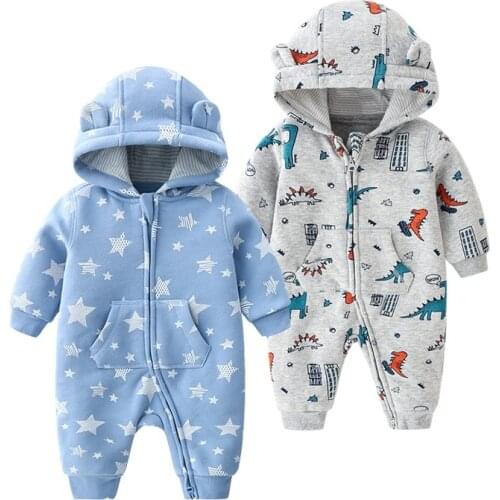 Baby Clothes Autumn And Winter Sweater Romper Double Cotton High Quality Warm Cute Cartoon One Piece Suit Baby Boy Girl Wear