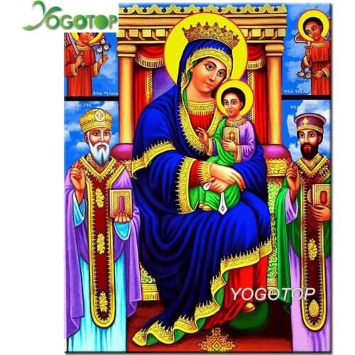 Virgin Diy Diamond Painting Mosaic Religious Icons Full 5D Diamond Embroidery Orthodox Religion Pattern Crafts Art YY2202
