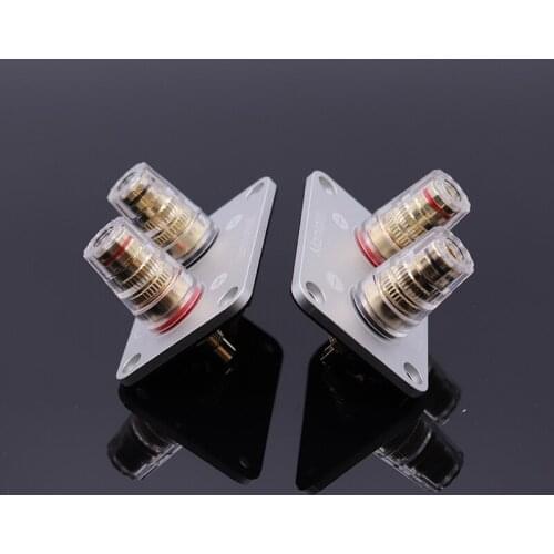HiFi Audio Adapter Binding Post Speaker Plug Socket 2 Bit Square Crystal Terminal Board