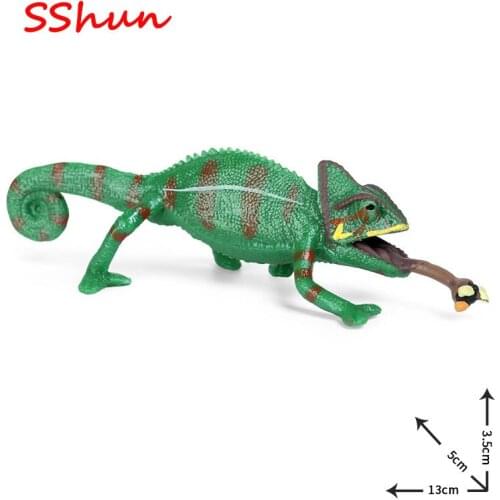 13*5*3.5cm simulation animal model toy solid chameleon lizard children cognition amphibian reptile plastic decoration
