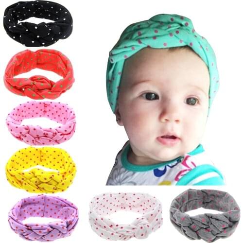 Fashion Dot Cross Knot Baby Kids Newborn Headwraps Cotton Cute Girls Headbands Headwear Infant Toddler Hair Accessories
