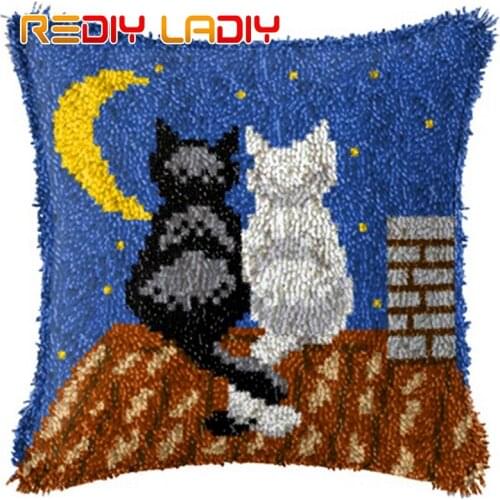 Latch Hook Kits Make Your Own Cushion Snowman Winter Printed Canvas Crochet Pillow Case Latch Hook Cushion Cover Hobby & Crafts
