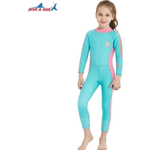 2.5MM Girls Neoprene Surfing Long Sleeve Surfing Wetsuits Rash Guards Kids Scuba Full Body UV DivingSuits Swimwear Bathing Suits