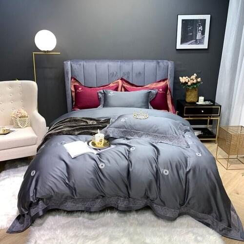 New 4pcs 1000TC Egyptian cotton Duvet Cover Sets King Queen Size Bedding Sets Pillowcases emroidery bed cover Bed Linen