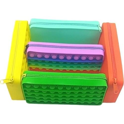 New Pop Its Push Bubble Fidget Toys Pencil Case Children Stress Relief Squeeze Toy Antistress Popits Soft Squishy Kids Toys Gift
