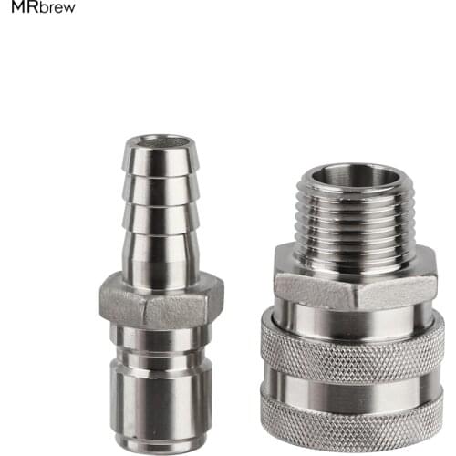 New Stainless Female Quick Disconnect Set, Homebrew Fitting, 1/2"barb and 1/2"NPT beer Quick Disconnect for home brewring