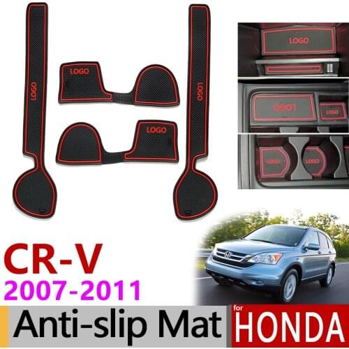 Anti-Slip Gate Slot Mat Rubber Coaster for Honda CR-V CRV 2007 2008 2009 2010 2011 3rd Gen CR V Accessories Car Stickers 2.0 2.4