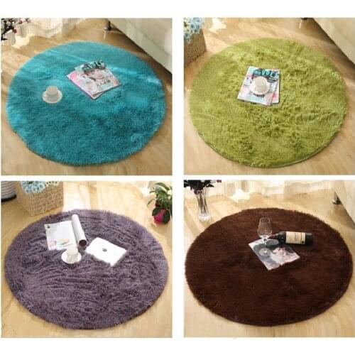 Fluffy Round Rug Carpets for Living Room Kilim Faux Fur Carpet Kids Room Long Plush for bedroom Shaggy Area Rug White CE2054/10