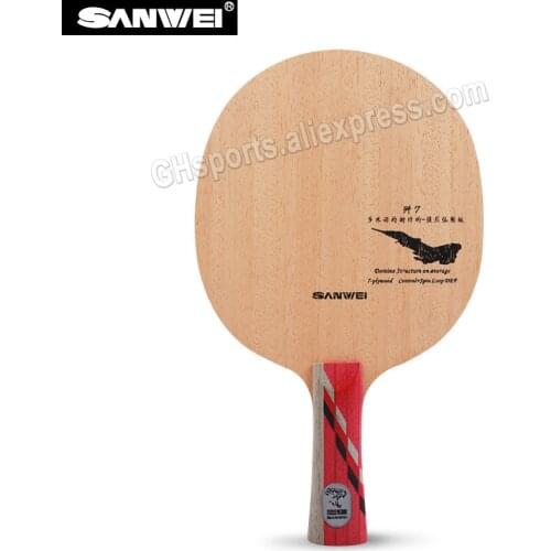 Sanwei J-7 Defensive (J7, 7 Ply Even Wood, Light Weight, DEF) Table Tennis Blade Racket Ping Pong Bat Paddle