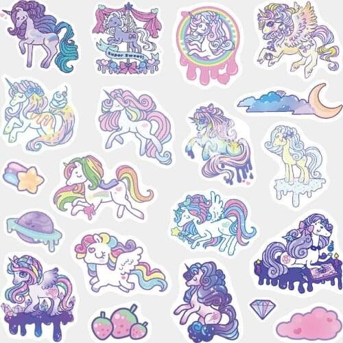 Cute Animal Unicorn Flamingo Dog Sticker Package Cartoon Anime Unicorn Oil Painting Decorative DIY Scrapbooking Sticker Diary