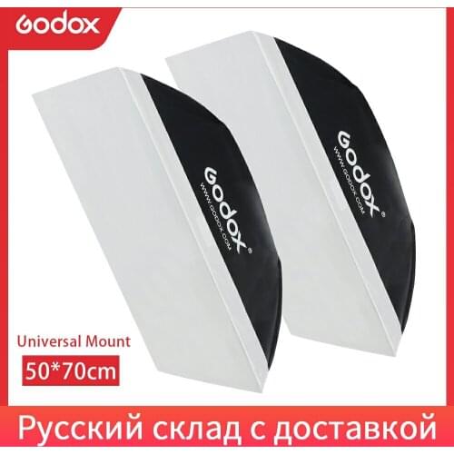 2pcs Godox 50x70cm / 20"* 27" Photo Studio Softbox Soft Box with Universal Mount for K-150A K-180A E250 E300 Studio Flash Strobe
