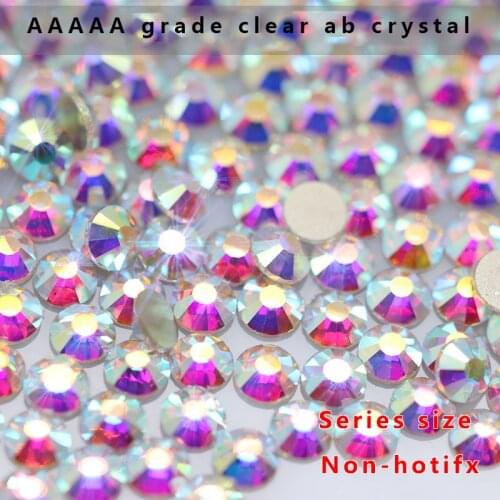 Top 5A ss3-ss40 Glitter Rhinestones Crystal AB Non Hotfix FlatBack clothes stone Nail Art Gem wedding cards,jewelry making Beads