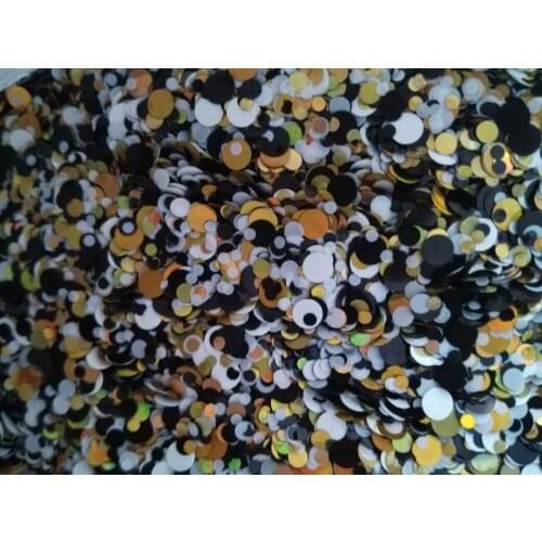 White Black Gold 100g Paille Ultrathin Sequins Mixed Nail Art ROUND Shapes Confetti Sequins Acrylic Round Nail Glitter 06