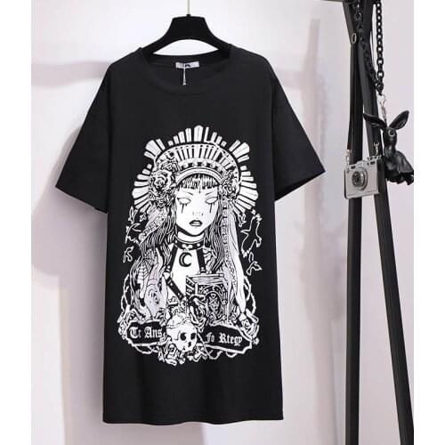 Summer cotton t shirt women plus size bust 157cm 6XL 7XL 8XL 9XL 10XL printed long t-shirt women black purple colosrs
