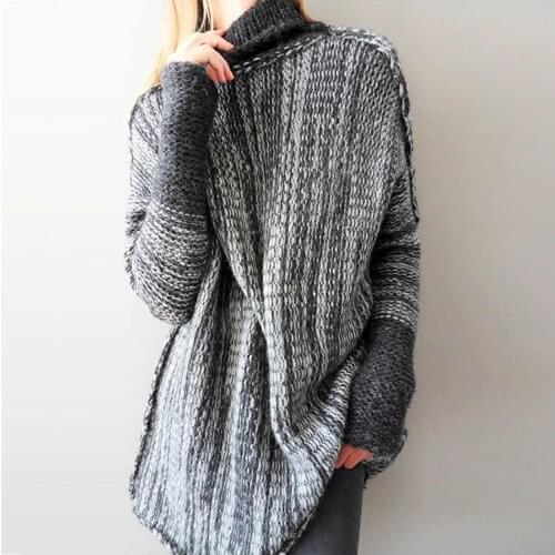 Sweater Women New 2019 Casual Fashion High Collar Europe Warmn Fashion Loose Long Winter Clothes Women Vestidos MMY76086