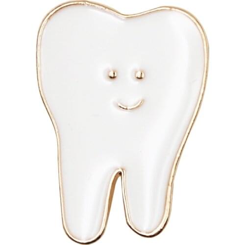 1PC/5PCS Dental Shape Brooch Cute Cartoon Enamel Tooth Badge Women Men Personality Style Doctor Dentist Uniform Brooch Pin Gift