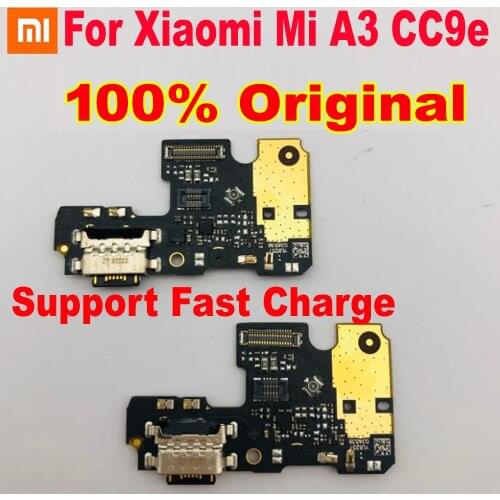 100% Original Full IC Charging Port PCB Board USB Charge Dock Connector MIC Microphone Flex Cable For Xiaomi Mi A3 CC9e MiA3