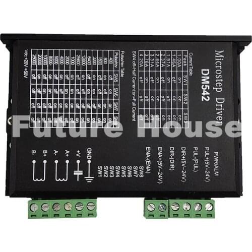 2-phase Digital Stepper Motor Driver DM542 DC24V-50V For 42/57(NEMA17/23) Series Stepper Motor 1.0-4.2A