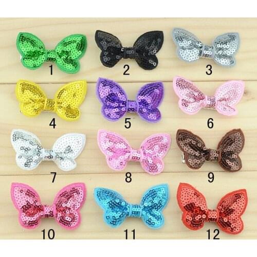 30 pcs/lot , Sequin Butterfly hairbow Without Clip, Sequin Hair Bows for DIY Hair Accessory