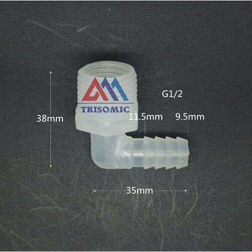 9.5mm*G1/2 Elbow screw thread type Connector Tube Joiner Material PP Plastic Fitting Tank Airline acid and alkali resistant