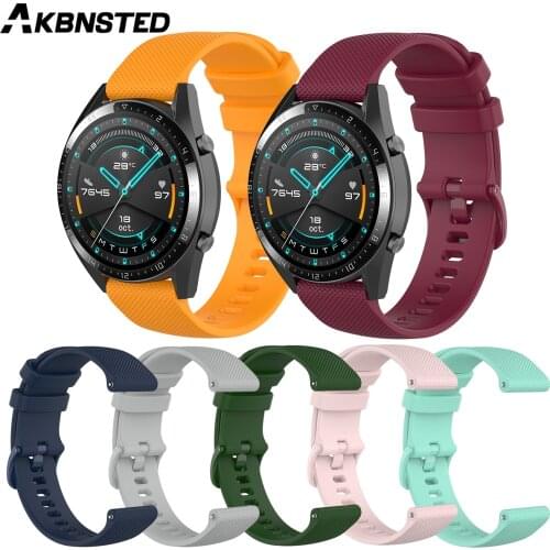 AKBNSTED 20MM 22MM Silicone Wristband For Huawei GT 2 46MM/Huami Amazfit GTS/GTR/Garmin Vivoactive 4/3/Venu Sport Watch Strap