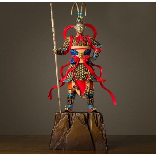 Large 2021 TOP Collection HOME Company SHOP Color Copper Sculpture art GOOD LUCK God of War WU KONG Auspicious FENG SHUI statue