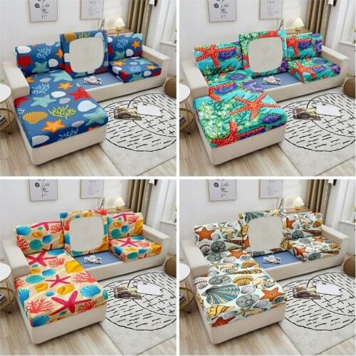 Conch Elastic Sofa Seat Cover Fabric Polyester Couch Cover For Living Room Corner Sofa Seat Cushion Cover 1-4 Seater