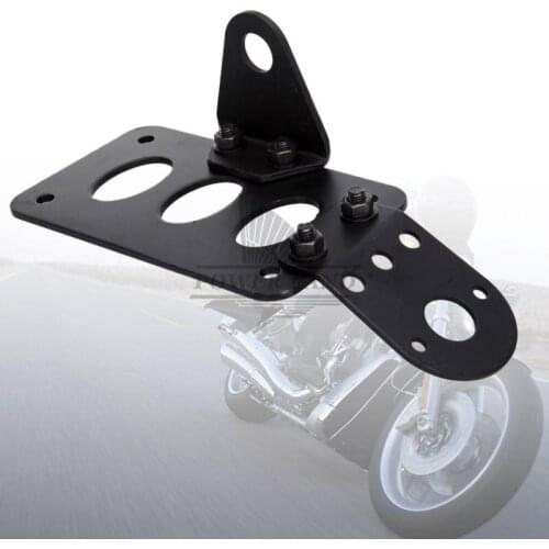 Black Motorcycle Auto Taillight Brake Tail Light License Plate Bracket Side Mount Axle Universal For Honda Harley Suzuki Yamaha