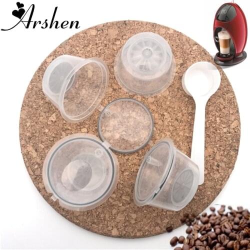 Arshen 4 Pcs/Set Crystal Dolce Gusto Coffee Capsule Plsatic Refillable Capsule Reusable 200 Times Compatible with Nescafe Dolce
