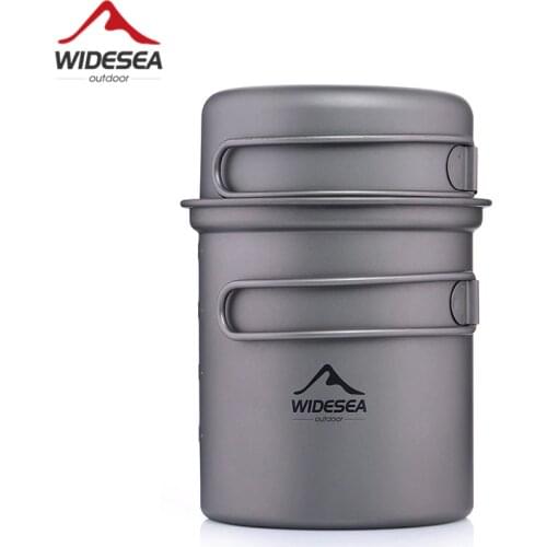 Widesea Titanium Camping Cookware Outdoor Cooking Set Pot Hiking Trekking Travel