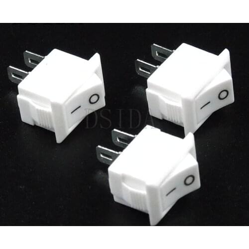 10PCS KCD11 Perforate 2pin ON-OFF 3A 250V 10*15MM small boat rocker switch 10x15 power switch white New