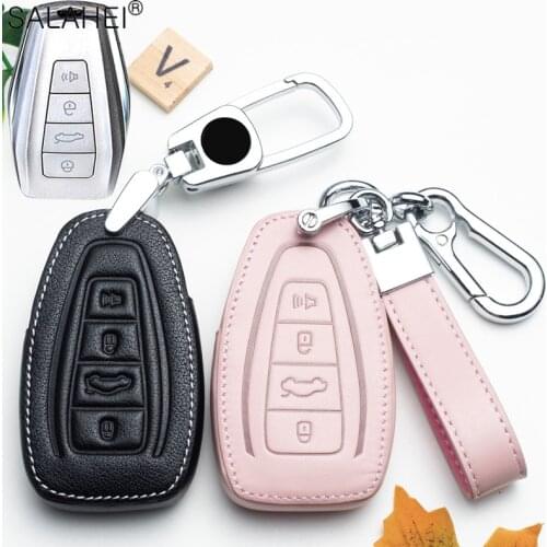 Leather For Car Remote Key Case Cover Holder Shell For Geely Coolray Atlas Boyue NL3 EX7 Emgrand X7 SUV GT GC9 borui