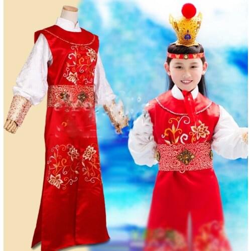 Bao Yu Red Costume for Little Boy Dream of Red Mansion Qing Dynasty Childrens Day Performance or Photography Costume Hanfu