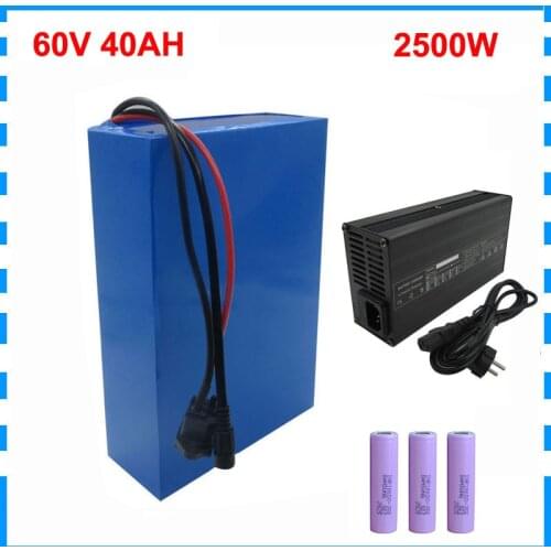 2500W 60V 35AH E Bike Battery 60 V 25AH 30AH Lithium Bicycle Bateria Pack INR18650 35E cell with 5A Charger Free customs fee
