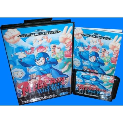 Mega man the wily wars With Box And Manual 16bit MD Game Card For Sega Mega Drive For Genesis