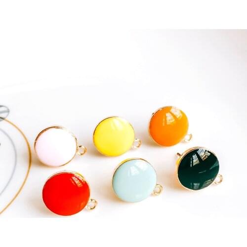 Multicolor Stud Earrings Eardrop Accessories Jewelry Component Diy Material Handmade 6pcs