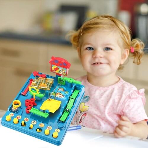 Marbles Puzzle Maze Toys Family Tabletop Board Game Educational Thinking Logical Hand-Eye Coordination Motor Skills Toy