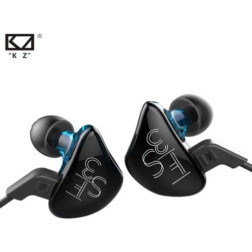 Earphones KZ ES3 In-ear Earphone Noise Cancelling Ear Buds HiFi Bass Auriculares 3.5MM Stereo Headset With Microphone 3.5MM