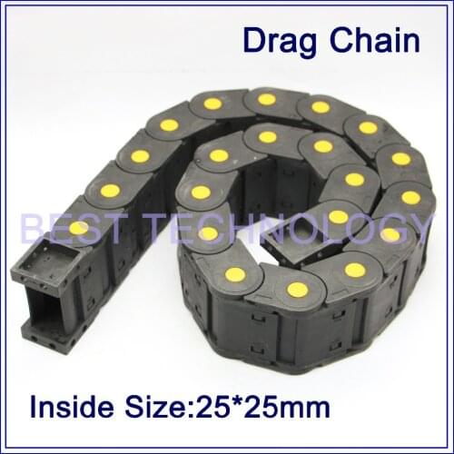 Series 25 x 25mm 38mm 50mm 57mm 77mm 103mm length L1000mm Nylon Drag Chain Wire Carrier with end connectors plastic towline
