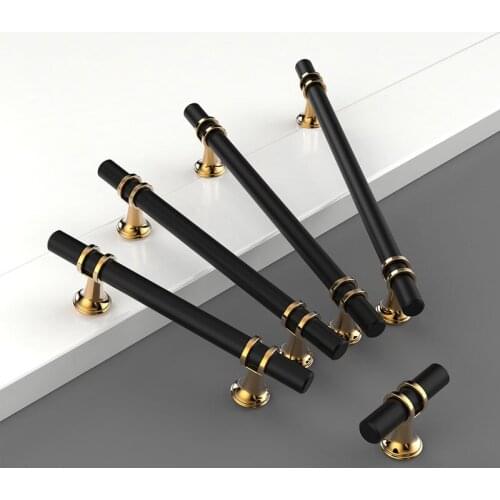 Nicedun Modern Simple Handle Cabinet Door Drawer Shoe Cabinet Furniture Hardware Black Gold Door Pulls Kitchen Cabinet Handles