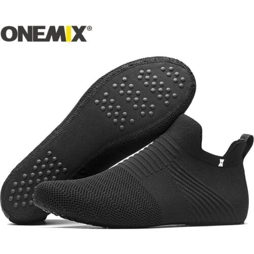 ONEMIX Socks Shoes for Men Slip-on Inner High-elastic Knitted Lightweight Man Indoor Hosiery Non-slip flying Socks Sneakers