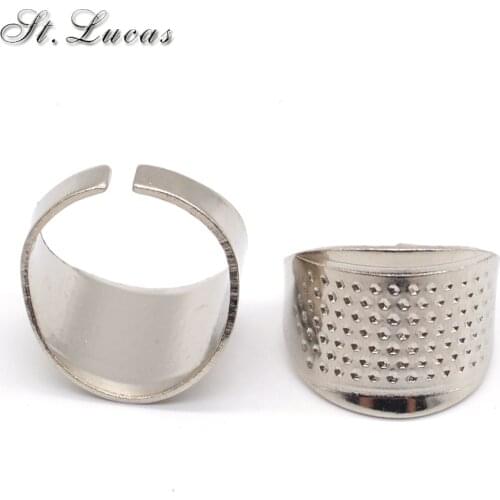 New 1 piece Household Sewing DIY Tools Silver Ring Thimble Finger Protector Household Quilting Craft Accessories