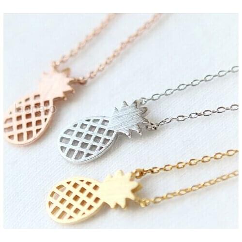 Pineapple Necklace Pendant for Women Boho Jewelry Trendy Fruit Choker Necklace