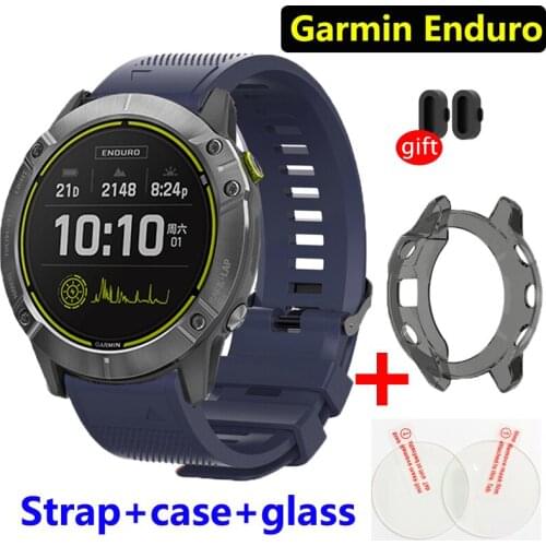 For Garmin Enduro strap smart watchband Quick fit silicone bracelet+case cover enduro glass screen protector
