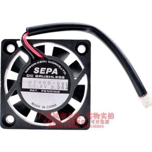 SEPA MF40D-09L DC 9V 0.08A 40x40x10mm 2-wire Server Cooling Fan