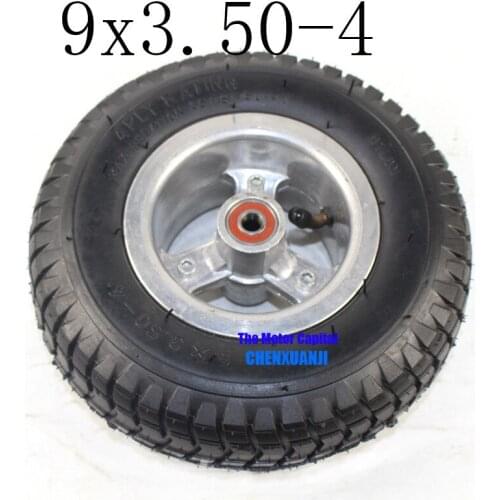 Super Hot Sale Good Reputation 9X3.50-4 Pneumatic Tyre with Rims for Electric Scooter Gas Scooter Pocket Bike Electric Tricycle