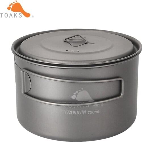 TOAKS 700ml Ultralight Titanium Pot Outdoor Camping Titanium Cup with cover and Folded handle