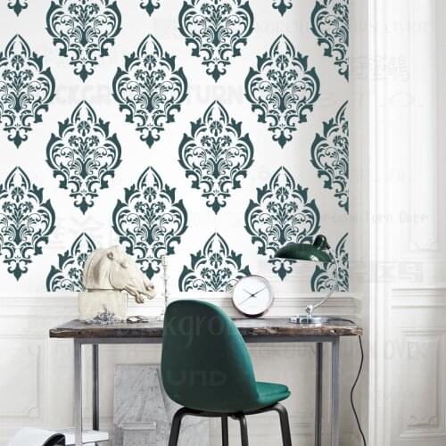 50cm 60cm Stencil For Decor Wall Large Paint Furniture Template Mandala Lock Painting Niche Damask Vintage Retro Luxury S112